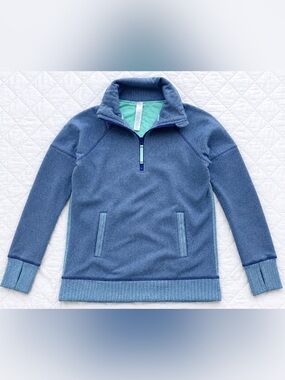 Ivivva Blue Half-Zip with Mint Plush Lining